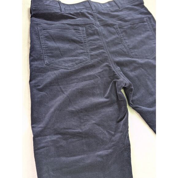John Blair Navy Flat Front Straight Leg Corduroy Pants 36W 29L w/Elastic Waist - Picture 7 of 10